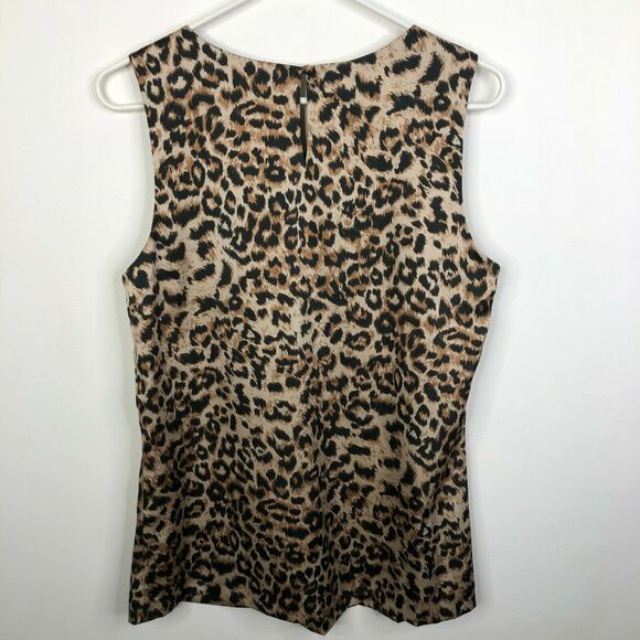 NEW Calvin Klein Multicolor Leopard Print Sleeveless Top Women's Sz. M - Picture 5 of 8